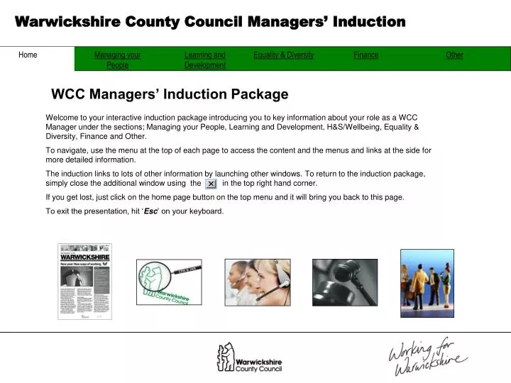wcc managers induction package