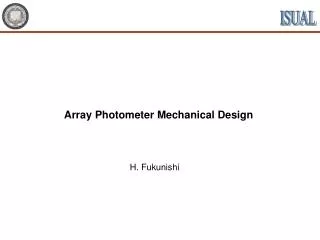 Array Photometer Mechanical Design