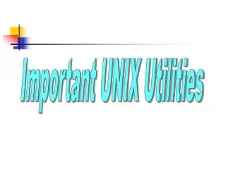 Important UNIX Utilities