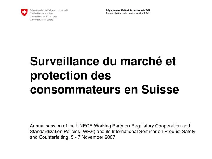 surveillance du march et protection des consommateurs en suisse