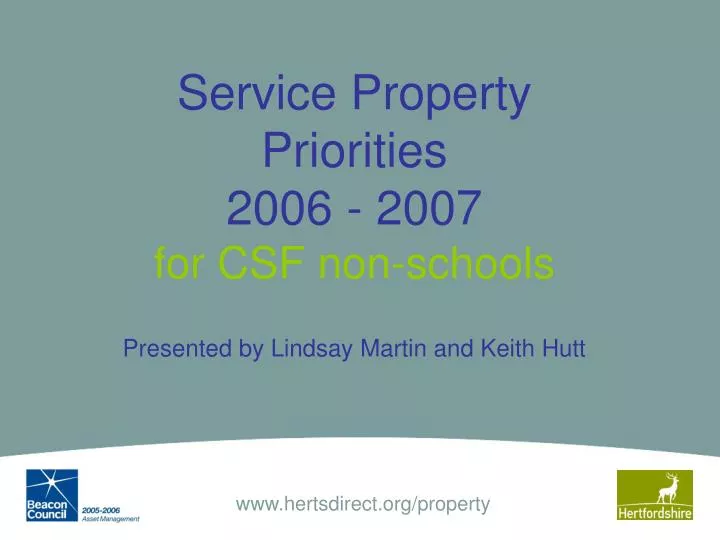service property priorities 2006 2007 for csf non schools
