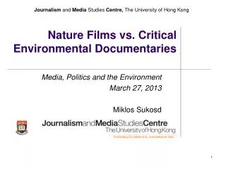 Nature Films vs. Critical Environmental Documentaries