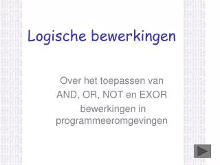 logische bewerkingen