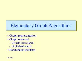 Elementary Graph Algorithms