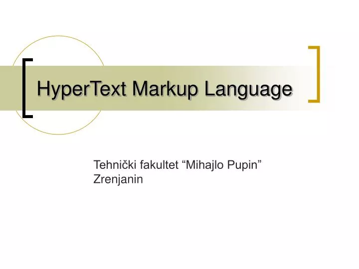 hypertext markup language