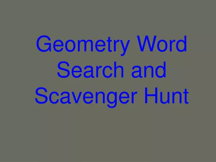 geometry word search and scavenger hunt