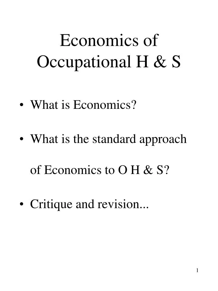 economics of occupational h s