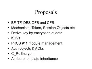 proposals