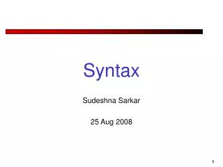 Syntax