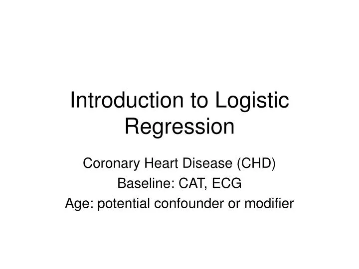 introduction to logistic regression