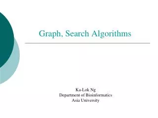 Graph, Search Algorithms