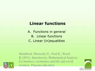 Linear functions