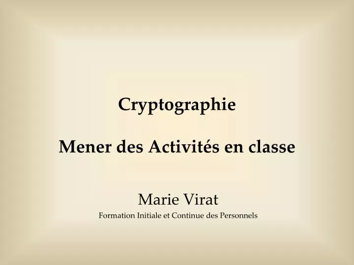cryptographie mener des activit s en classe
