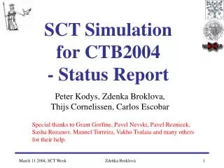 SCT Simulation for CTB2004 - Status Report