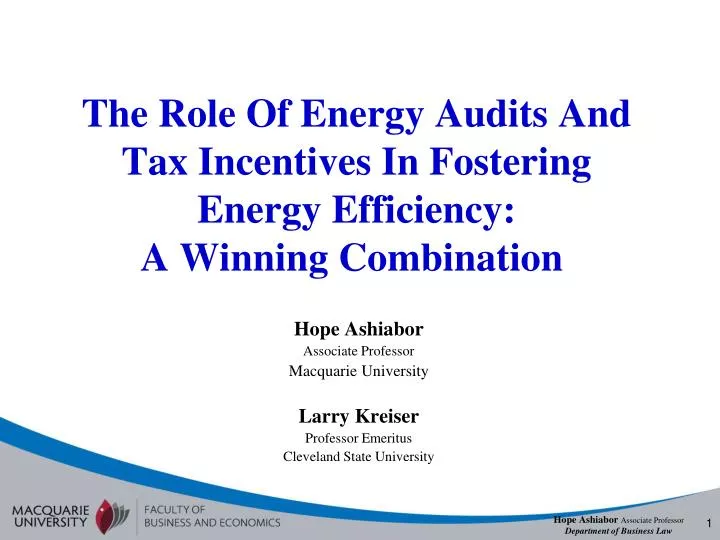 the role of energy audits and tax incentives in fostering energy efficiency a winning combination