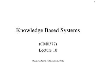 Knowledge Based Systems