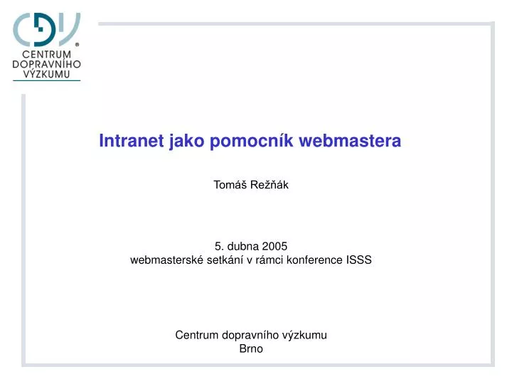 intranet jako pomocn k webmastera