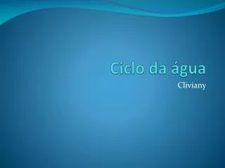 ciclo da gua