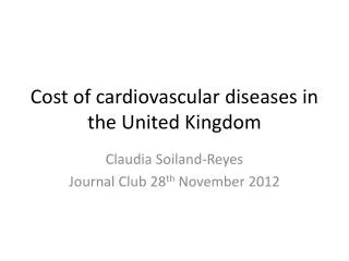Cost of cardiovascular diseases in the United Kingdom