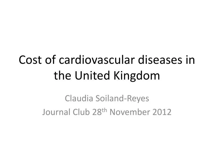 cost of cardiovascular diseases in the united kingdom
