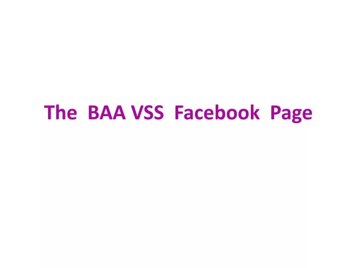 the baa vss facebook page