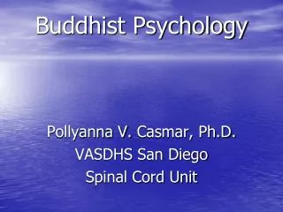 Buddhist Psychology