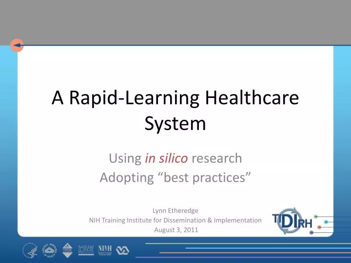 a rapid learning healthcare system