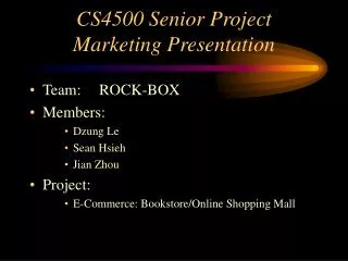 CS4500 Senior Project Marketing Presentation