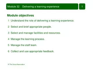 Module objectives