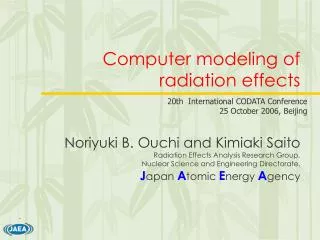 Computer modeling of radiation effects