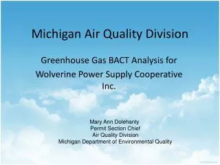 Michigan Air Quality Division