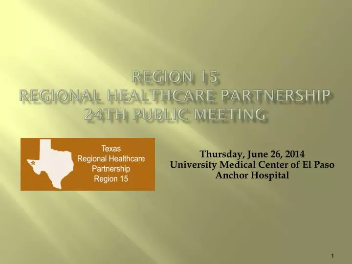 region 15 regional healthcare partnership 24th public meeting