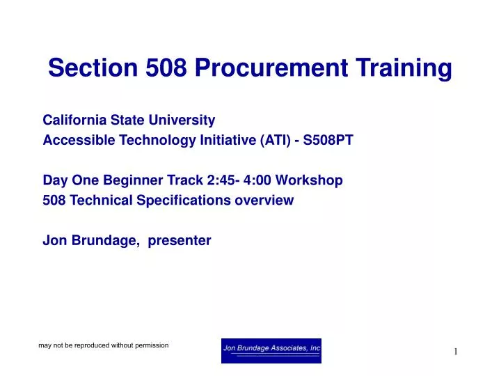 section 508 procurement training