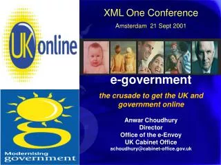 XML One Conference Amsterdam 21 Sept 2001 e-government