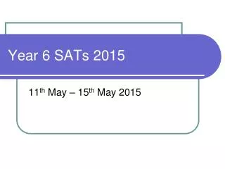 Year 6 SATs 2015