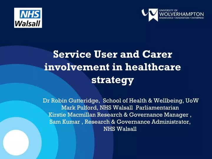 service user and carer involvement in healthcare strategy