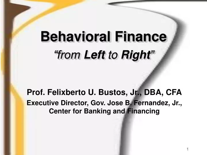behavioral finance from left to right