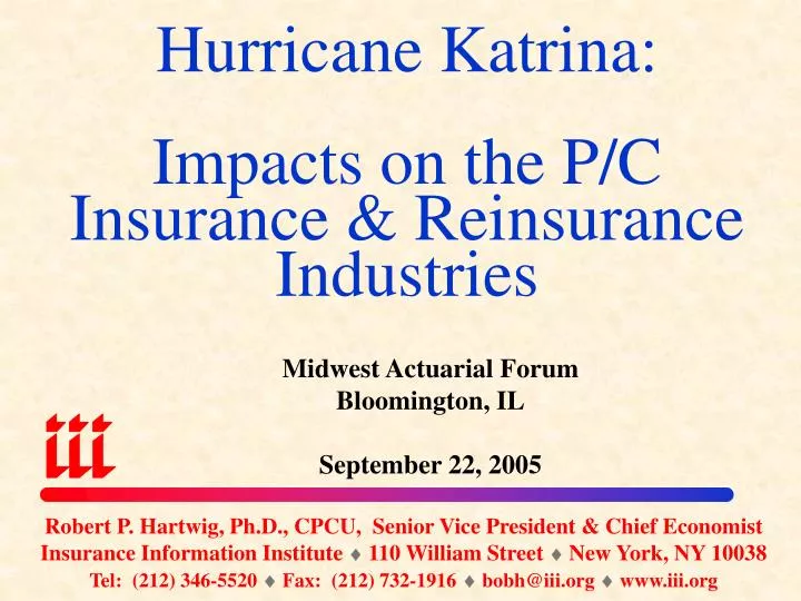 hurricane katrina impacts on the p c insurance reinsurance industries