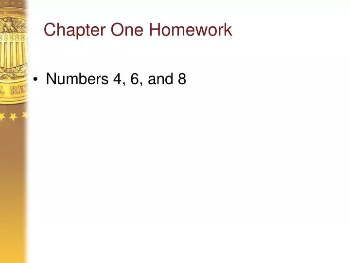 chapter one homework