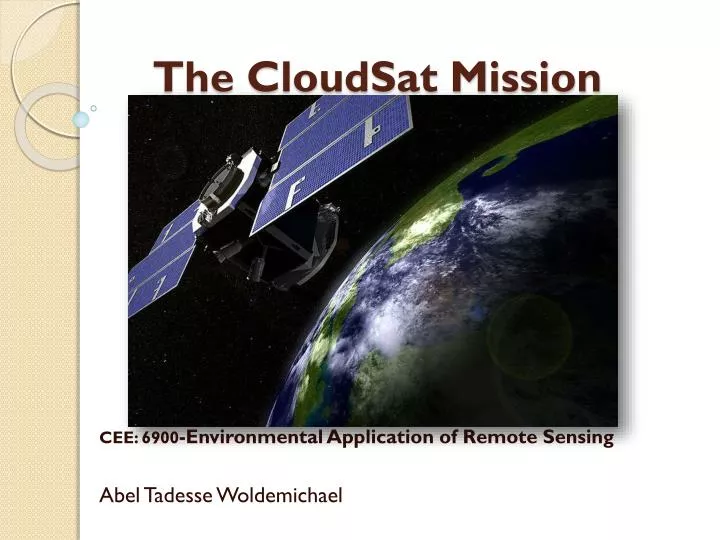 the cloudsat mission
