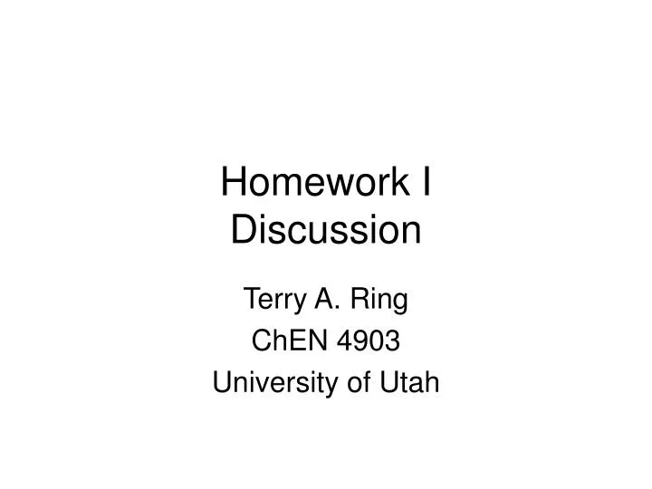 homework i discussion