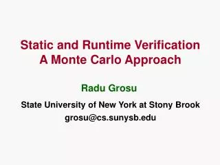 Static and Runtime Verification A Monte Carlo Approach