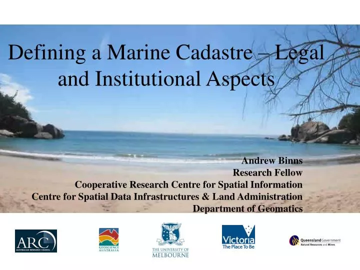 defining a marine cadastre legal and institutional aspects