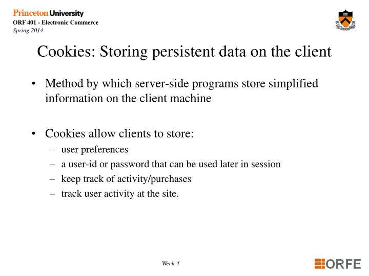 cookies storing persistent data on the client