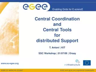 Central Coordination and Central Tools for distributed Support T. Antoni | KIT