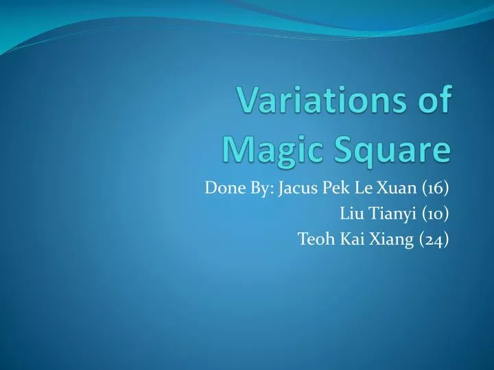 variations of magic square