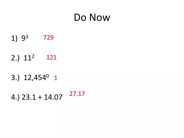 do now