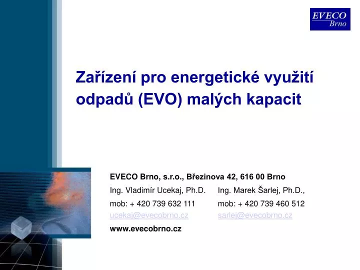 za zen pro energetick vyu it odpad evo mal ch kapacit