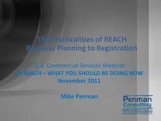 The Practicalities of REACH Business Planning to Registration