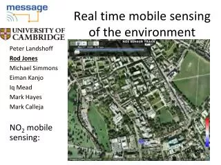 Real time mobile sensing of the environment